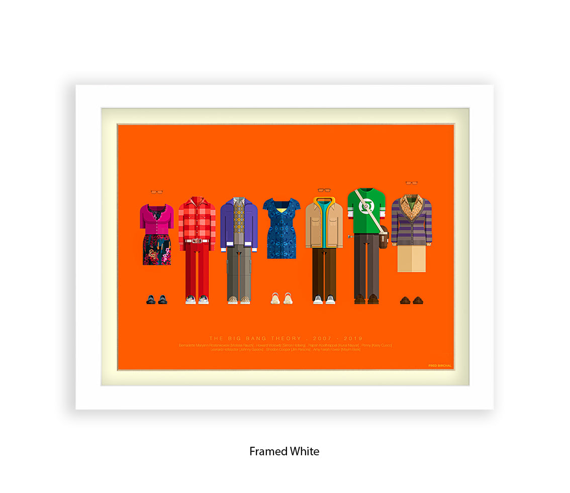 Big Bang Theory 7 Characters - H Fred Birchal Art Print