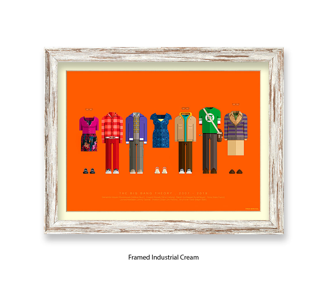 Big Bang Theory 7 Characters - H Fred Birchal Art Print