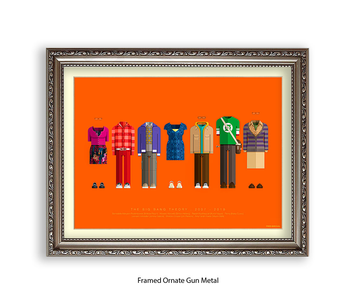 Big Bang Theory 7 Characters - H Fred Birchal Art Print