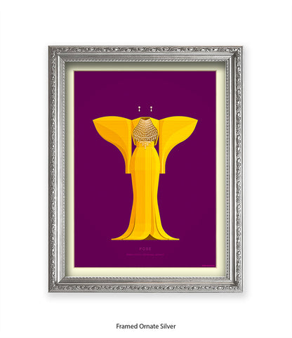 Pose Elektra Wintour Yellow Dress Fred Birchal Art Print