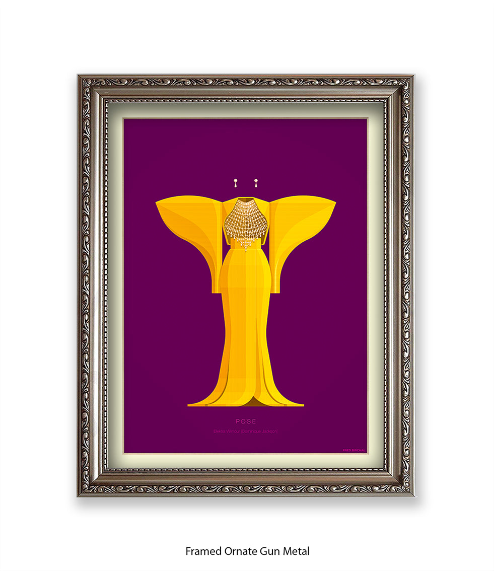 Pose Elektra Wintour Yellow Dress Fred Birchal Art Print