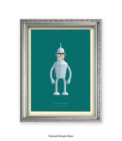 Futurama Bender Bending Rodr’guez Fred Birchal Art Print