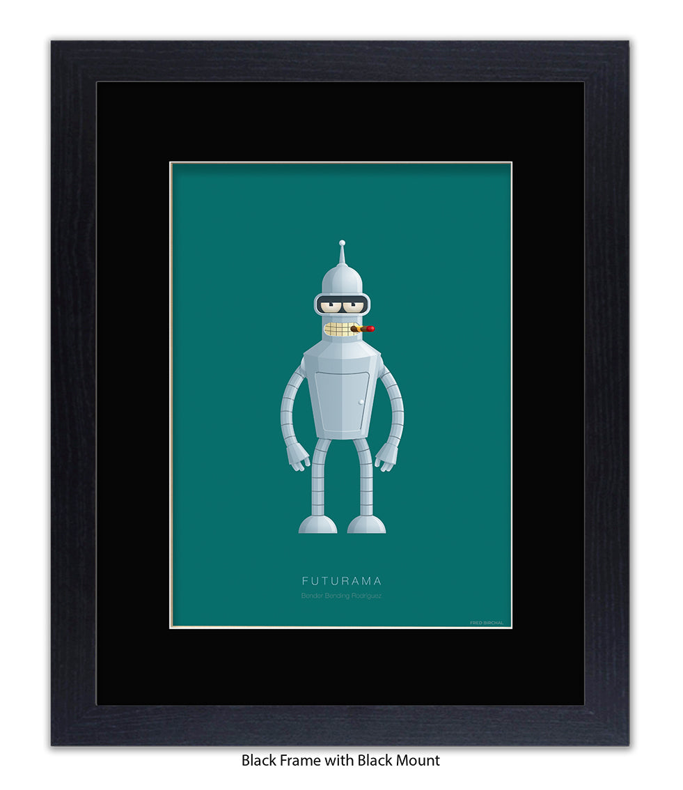 Futurama Bender Bending Rodr’guez Fred Birchal Art Print