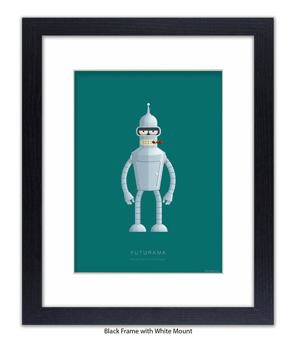 Futurama Bender Bending Rodr’guez Fred Birchal Art Print