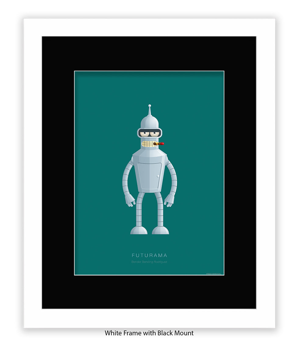 Futurama Bender Bending Rodr’guez Fred Birchal Art Print