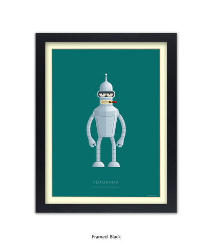 Futurama Bender Bending Rodr’guez Fred Birchal Art Print