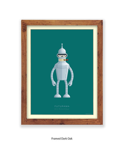 Futurama Bender Bending Rodr’guez Fred Birchal Art Print