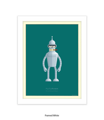 Futurama Bender Bending Rodr’guez Fred Birchal Art Print