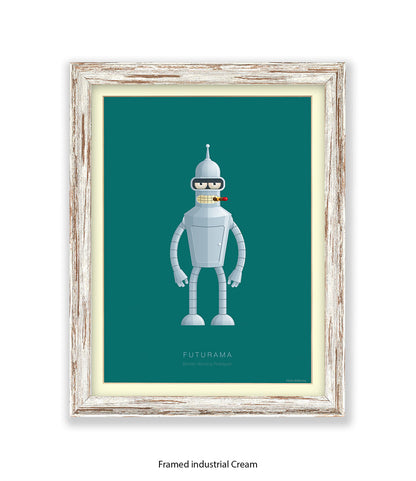 Futurama Bender Bending Rodr’guez Fred Birchal Art Print