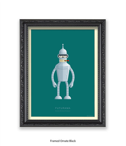 Futurama Bender Bending Rodr’guez Fred Birchal Art Print