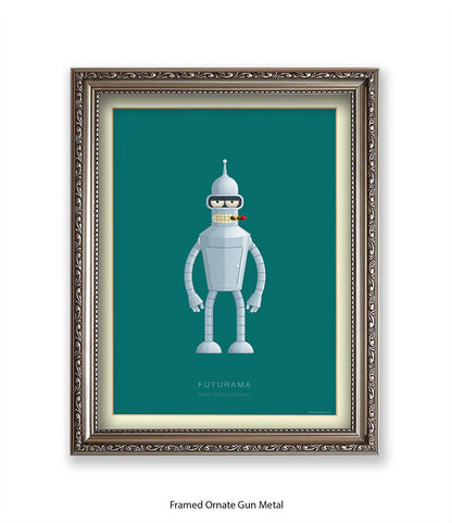 Futurama Bender Bending Rodr’guez Fred Birchal Art Print