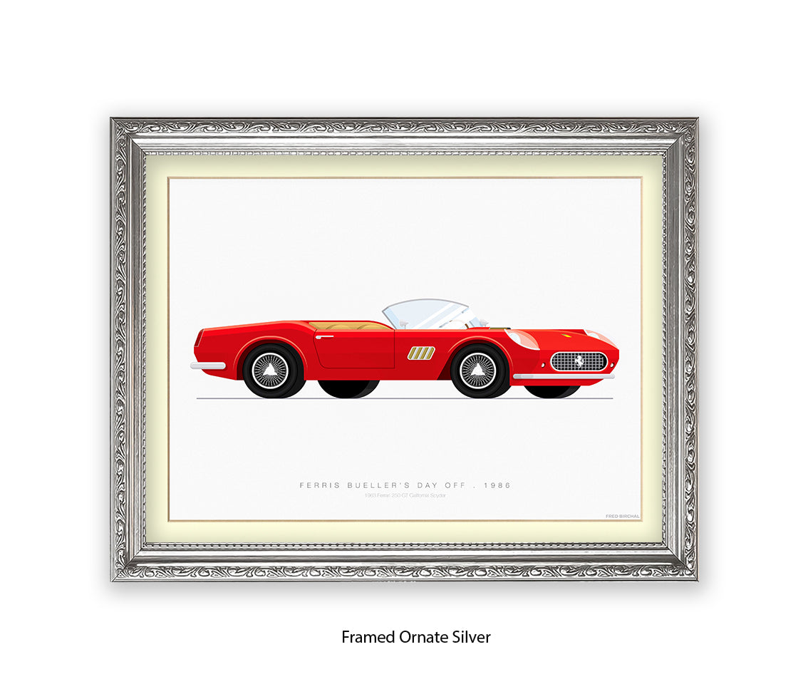 Feris Bueller Day off - Ferrari Spider - Fred Birchal Art Print