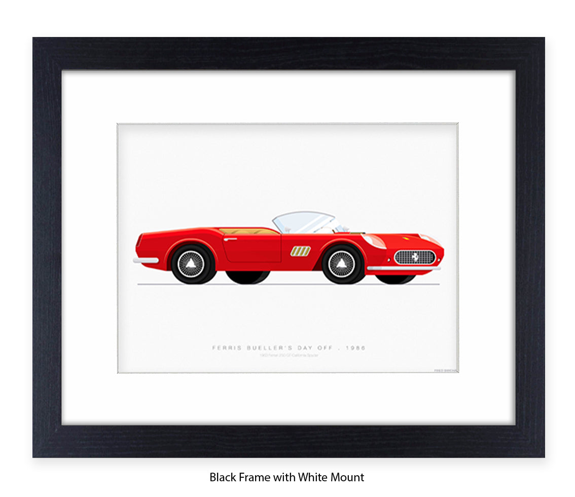 Feris Bueller Day off - Ferrari Spider - Fred Birchal Art Print