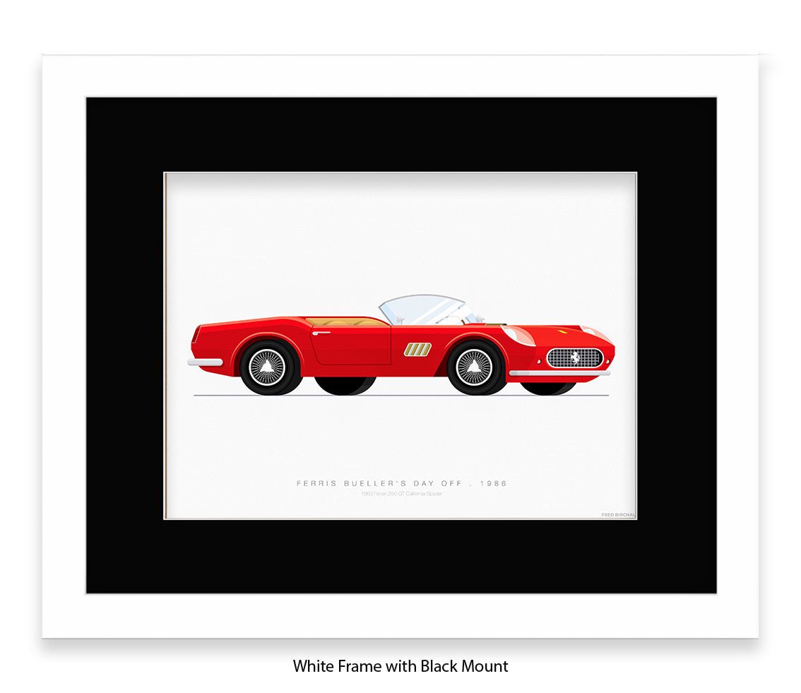 Feris Bueller Day off - Ferrari Spider - Fred Birchal Art Print