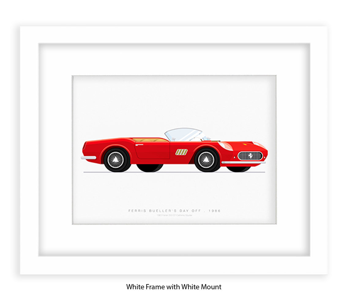 Feris Bueller Day off - Ferrari Spider - Fred Birchal Art Print