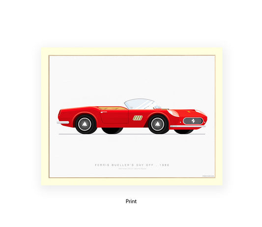 Feris Bueller Day off - Ferrari Spider - Fred Birchal Art Print