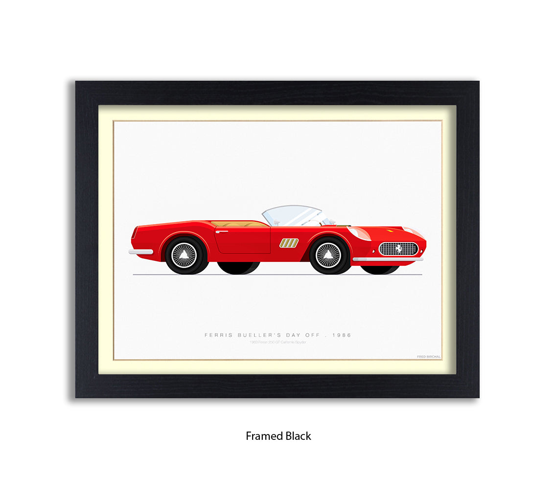 Feris Bueller Day off - Ferrari Spider - Fred Birchal Art Print