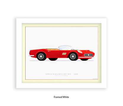 Feris Bueller Day off - Ferrari Spider - Fred Birchal Art Print