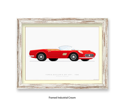 Feris Bueller Day off - Ferrari Spider - Fred Birchal Art Print