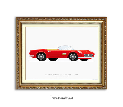 Feris Bueller Day off - Ferrari Spider - Fred Birchal Art Print