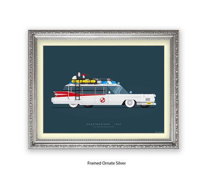 Ghostbusters - Cadillac Miller-Meteor - Car - Fred Birchal Art Print