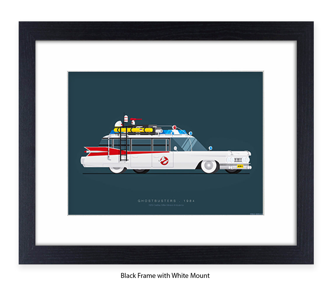 Ghostbusters - Cadillac Miller-Meteor - Car - Fred Birchal Art Print