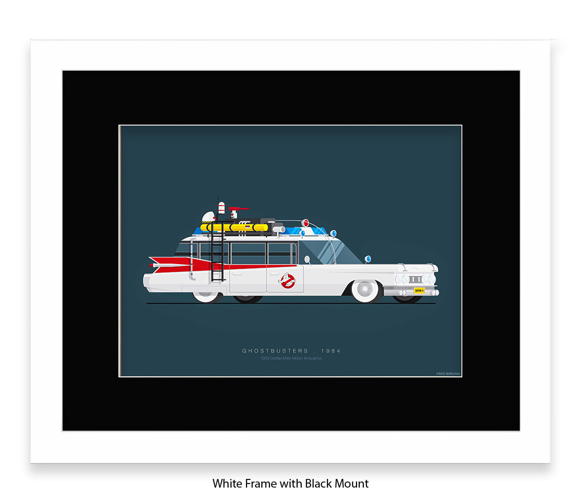 Ghostbusters - Cadillac Miller-Meteor - Car - Fred Birchal Art Print