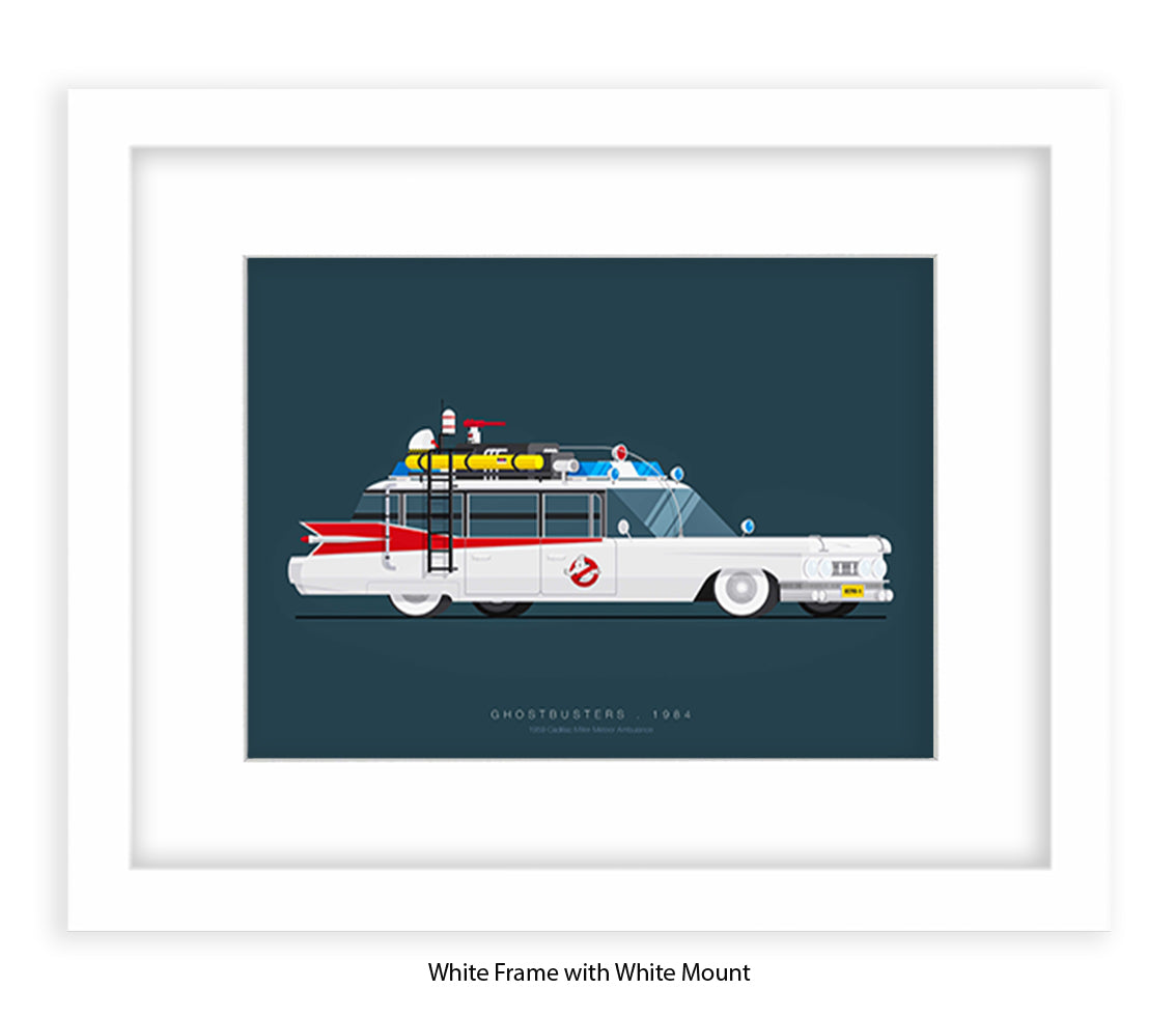 Ghostbusters - Cadillac Miller-Meteor - Car - Fred Birchal Art Print