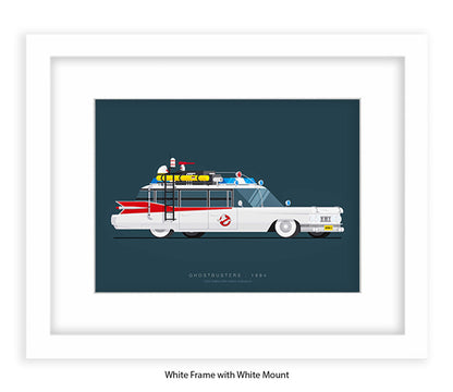 Ghostbusters - Cadillac Miller-Meteor - Car - Fred Birchal Art Print