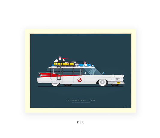 Ghostbusters - Cadillac Miller-Meteor - Car - Fred Birchal Art Print