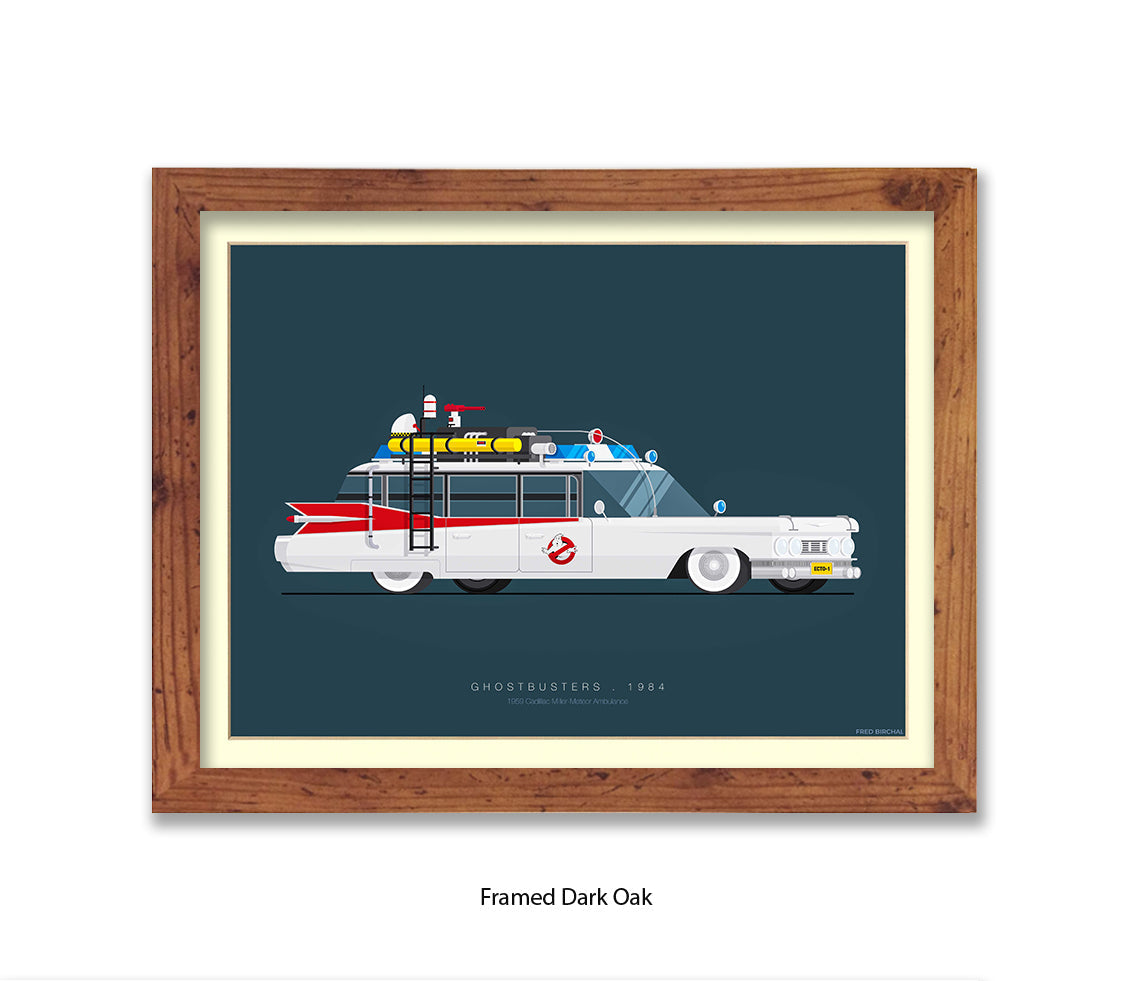 Ghostbusters - Cadillac Miller-Meteor - Car - Fred Birchal Art Print