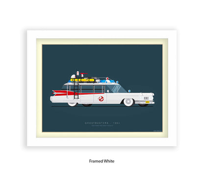 Ghostbusters - Cadillac Miller-Meteor - Car - Fred Birchal Art Print