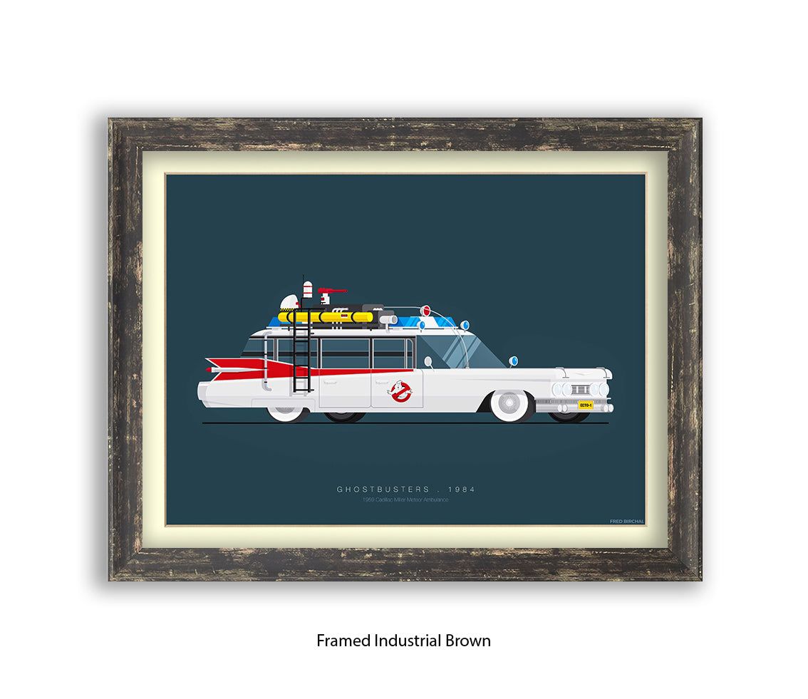 Ghostbusters - Cadillac Miller-Meteor - Car - Fred Birchal Art Print