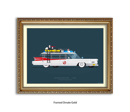 Ghostbusters - Cadillac Miller-Meteor - Car - Fred Birchal Art Print