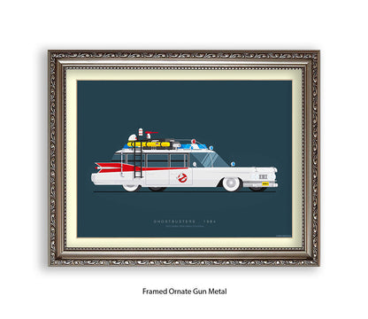 Ghostbusters - Cadillac Miller-Meteor - Car - Fred Birchal Art Print