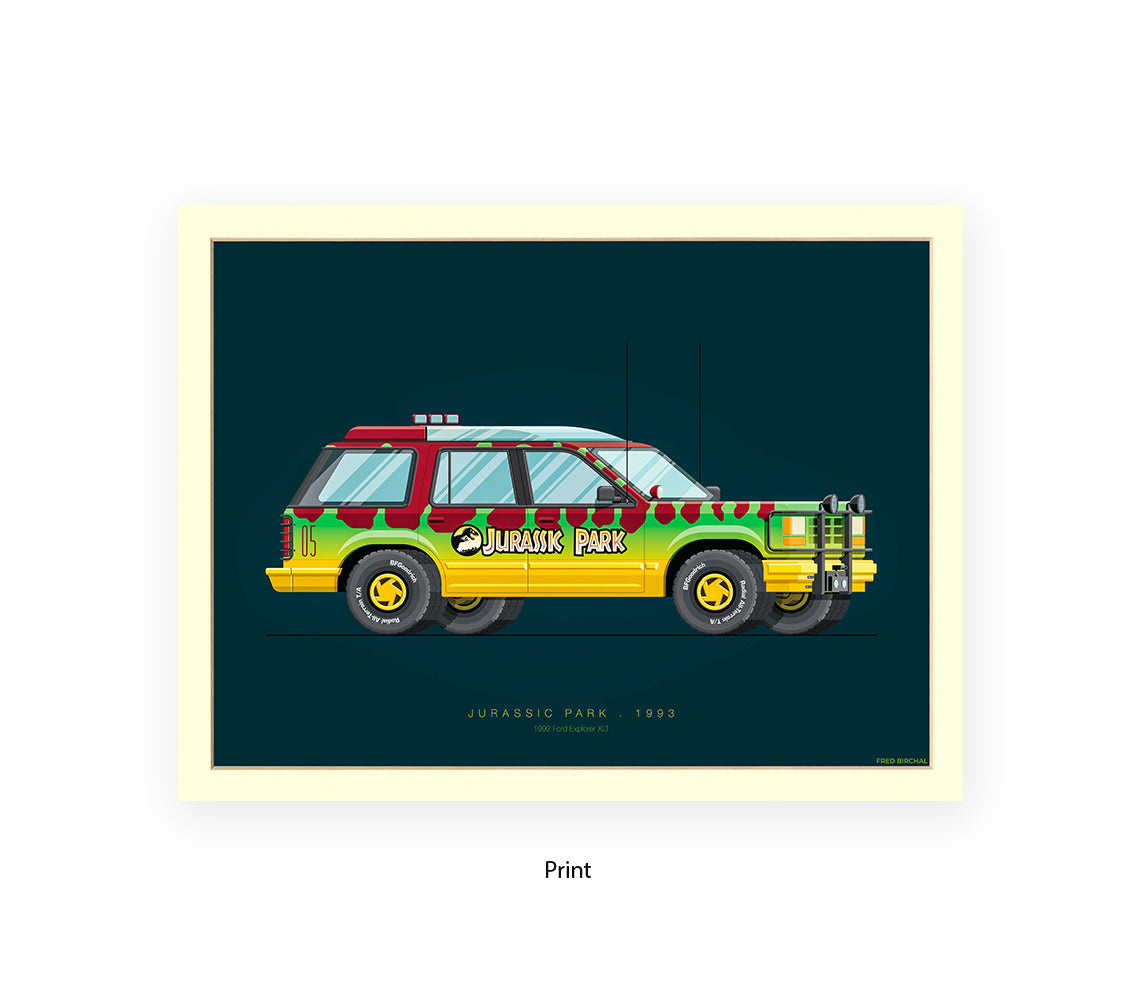 Jurassic Park - 1992 Ford Explorer - Car - Fred Birchal Art Print