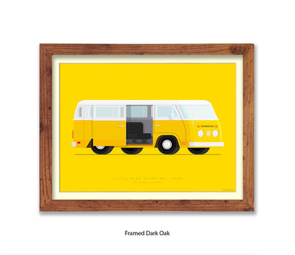 Little Miss Sunshine - 1973 VW Transporter - Fred Birchal Art Print