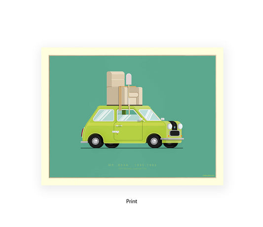 Mr. Bean - British Leyland Mini - Car - Fred Birchal Art Print