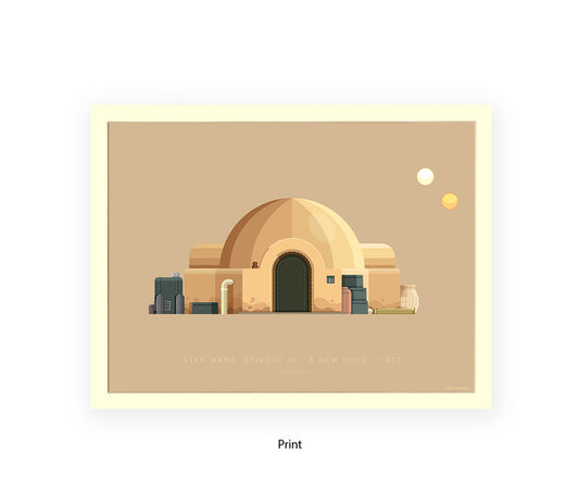 Star Wars - Lars Homestead - Building - Fred Birchal Art Print