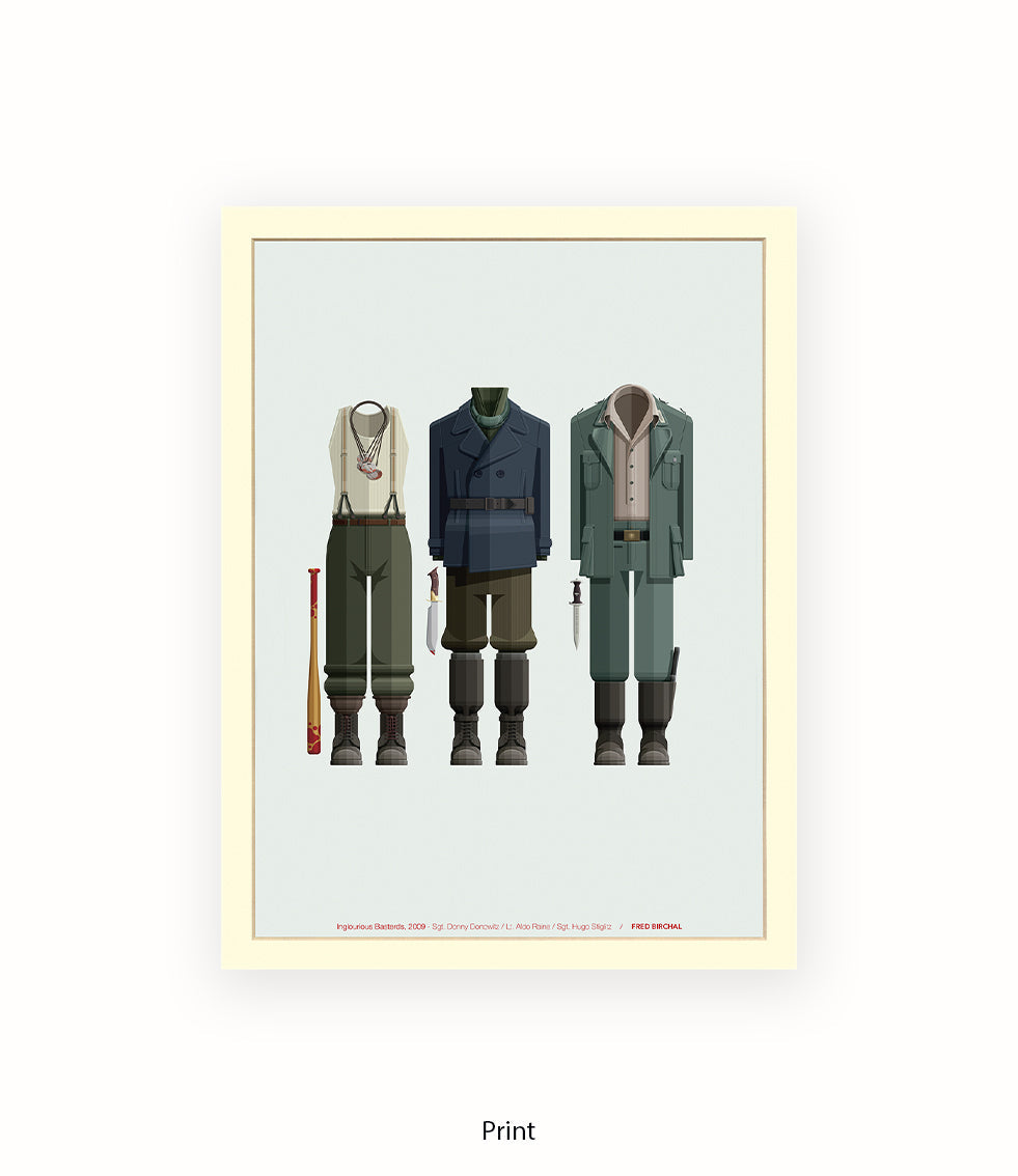 Inglourious Basterds Three Characters Fred Birchal Art Print