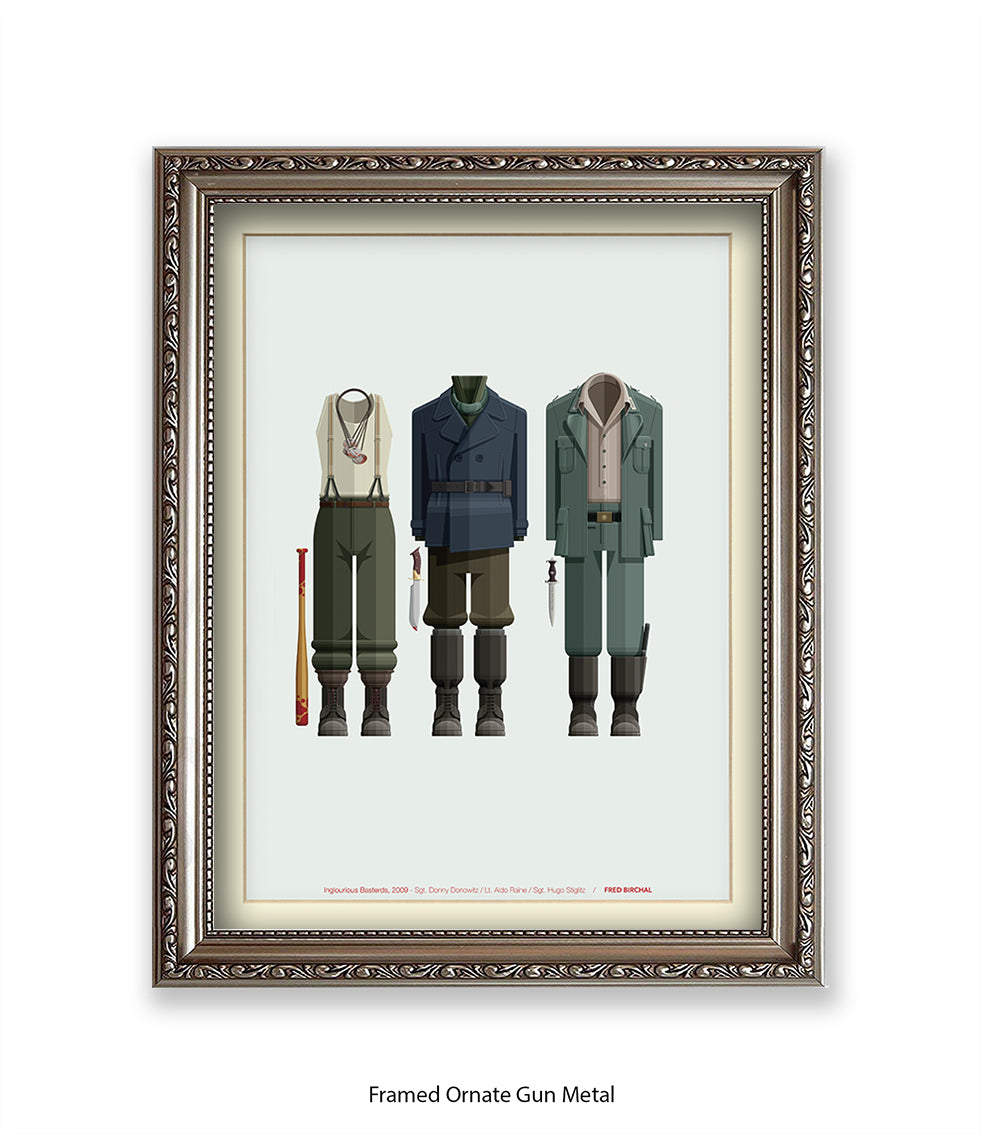 Inglourious Basterds Three Characters Fred Birchal Art Print