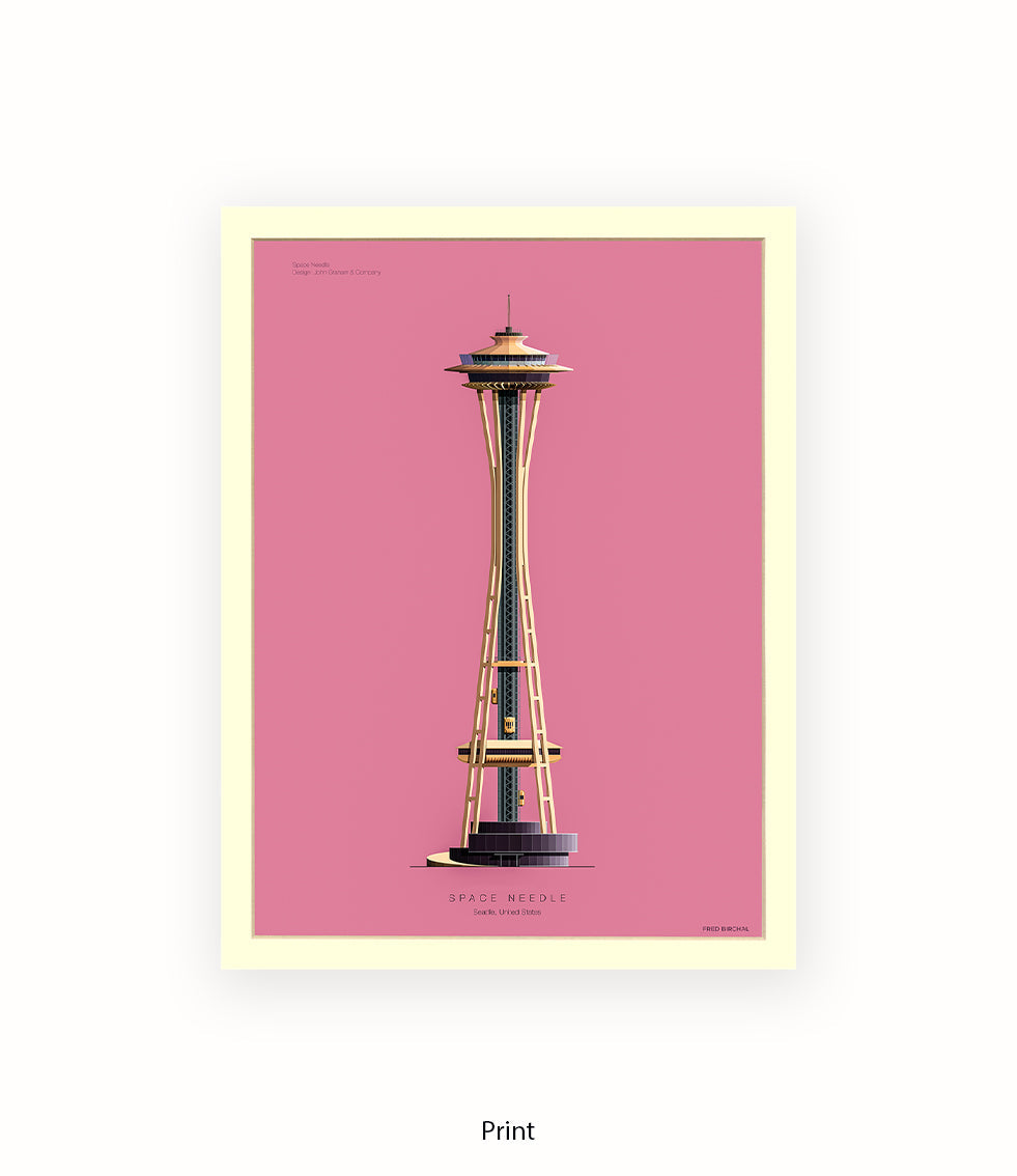 Space Needle Seattle USA Fred Birchal Art Print