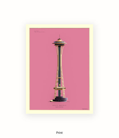 Space Needle Seattle USA Fred Birchal Art Print