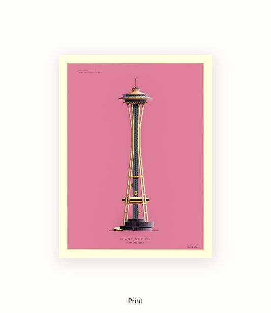 Space Needle Seattle USA Fred Birchal Art Print