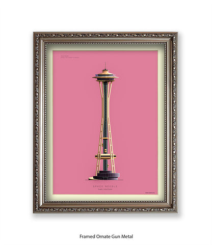 Space Needle Seattle USA Fred Birchal Art Print