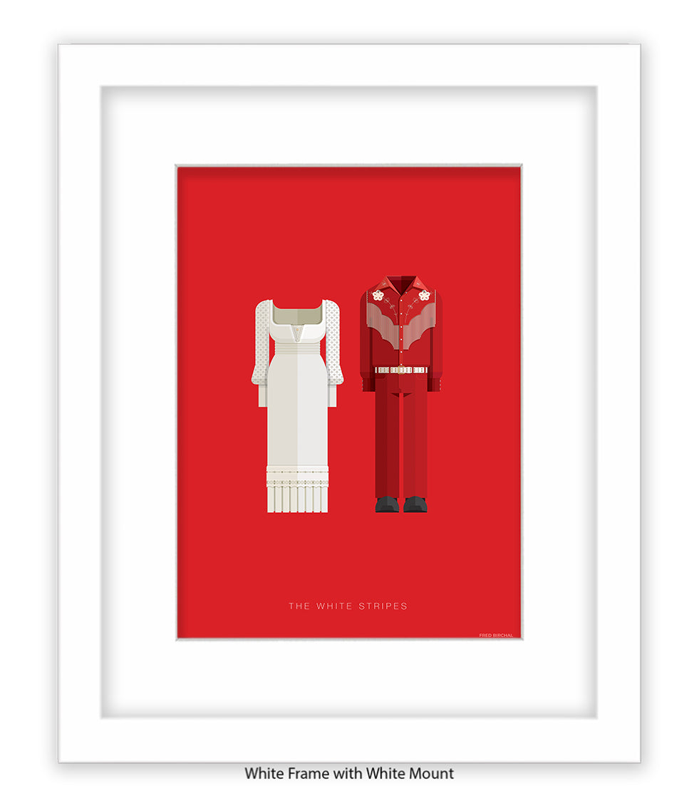 White Stripes Fred Birchal Art Print