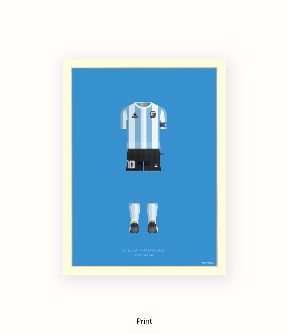 Diego Maradona - 1986 FIFA World Cup - Fred Birchal Art Print