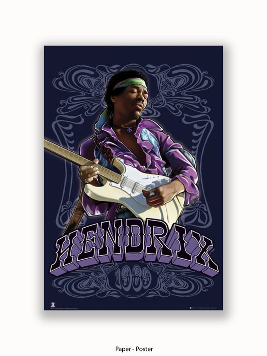 Jimi Hendrix  1969  Guitar Poster