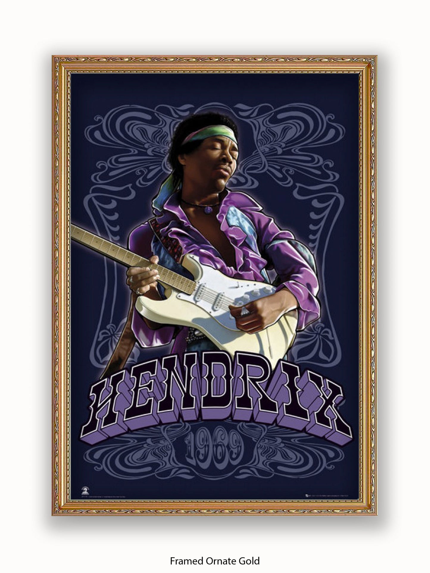 Jimi Hendrix  1969  Guitar Poster