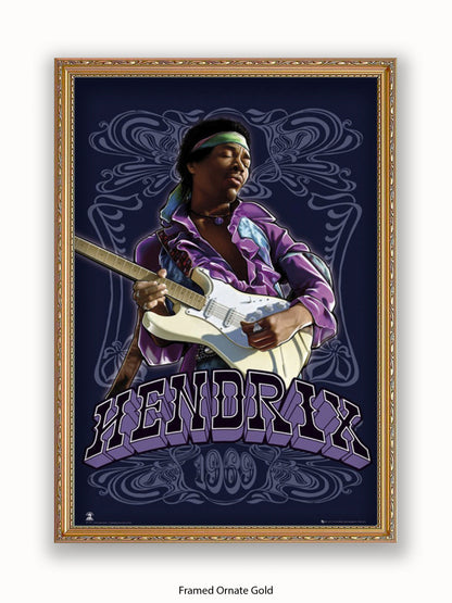 Jimi Hendrix  1969  Guitar Poster